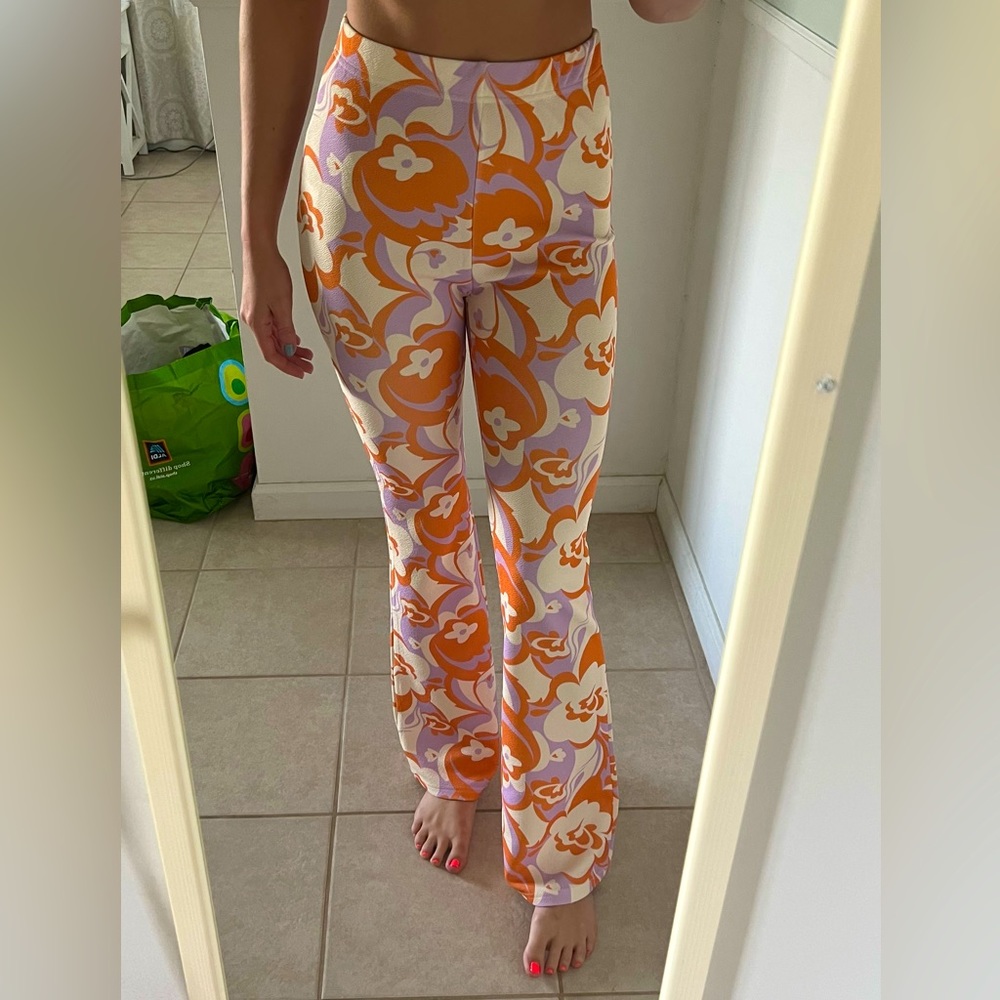 Retro flower pants